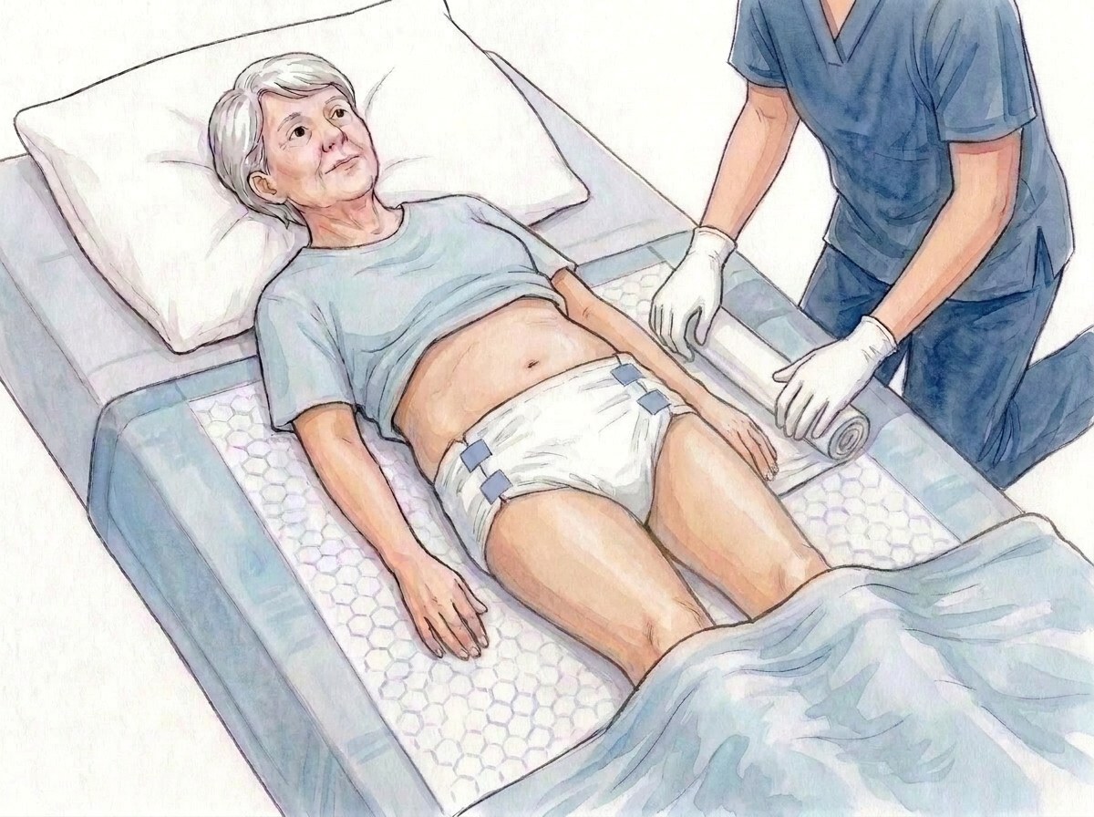 8. Rol het deel dat onder de persoon ligt uit, pas beide zijden aan